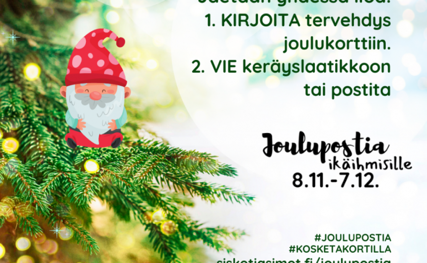 Kankaanpää mukana Joulupostia ikäihmisille -kampanjassa 8.11.-7.12.