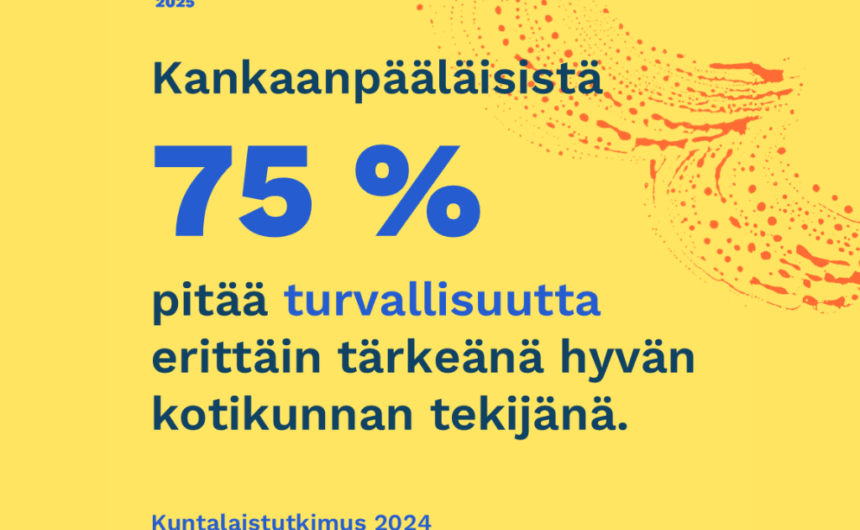 Kuntalaistutkimus 2024: kankaanpääläiset nostivat turvallisuuden tärkeimmäksi asiaksi hyvässä kotikunnassa