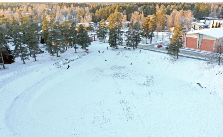 talvinen ilmakuva montulta